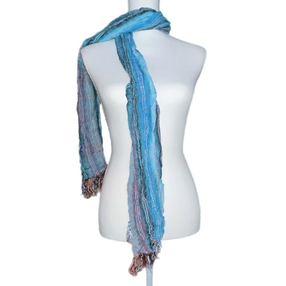 Beautiful‎ Accessory - Vibrant Blue Multicolored Scarf